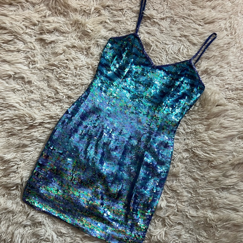 Mermaid Sequin Mini Cocktail Dress